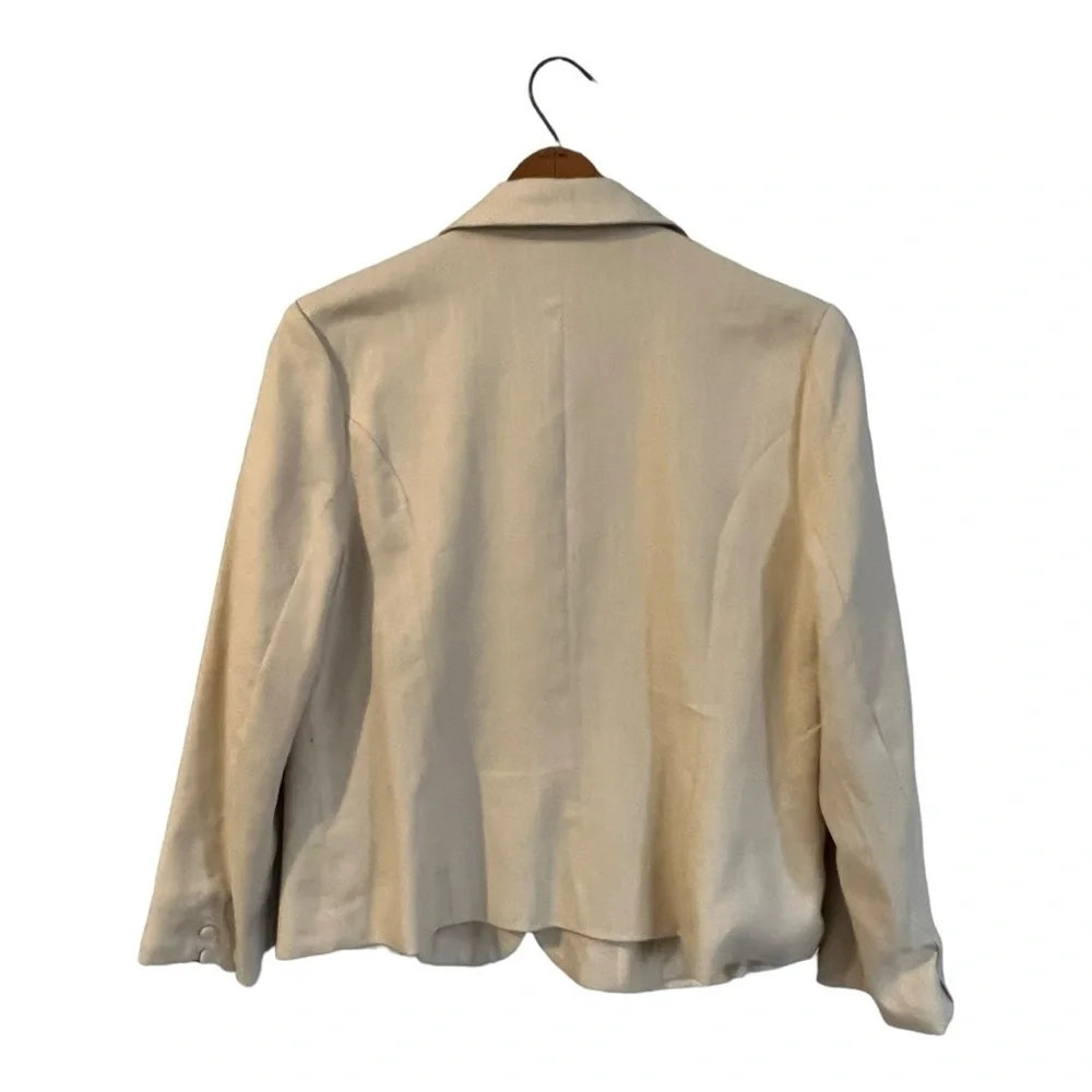 MONN Women's XL Blazer Beige Linen Cotton Brand New Career Jacket Office - Picture 4 of 10